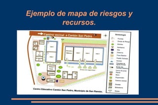 Ejemplo de mapa de riesgos y
recursos.
 