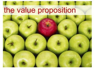the value proposition
Presented by
Lindsey Fair
 