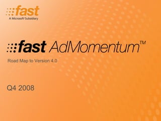 Q4 2008 Road Map to Version 4.0 