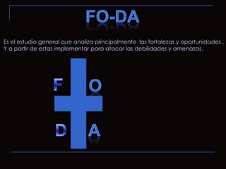 Es el estudio general que analiza principalmente  las fortalezas y oportunidades ,  Y a partir de estas implementar para atacar las debilidades y amenazas. 