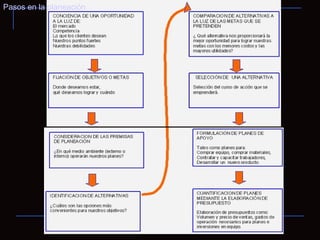 Pasos en la planeación 