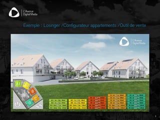 Exemple : Losinger /Configurateur appartements /Outil de vente
9
 