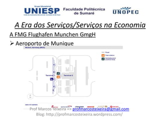 A Era dos Serviços/Serviços na Economia
A FMG Flughafen Munchen GmgH
 Aeroporto de Munique




      Prof Marcos Teixeira => profmarcosteixeira@gmail.com
         Blog: http://profmarcosteixeira.wordpress.com/
 