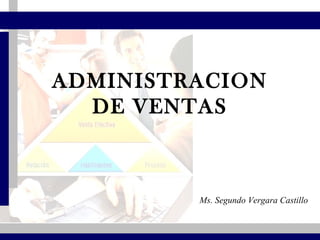 ADMINISTRACION
DE VENTAS

Ms. Segundo Vergara Castillo

 