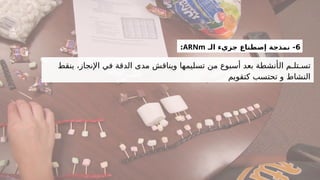 6
-
‫الـ‬ ‫جزيء‬ ‫إصطناع‬ ‫نمذجة‬
ARNm
:
‫تس‬
‫ـ‬
‫تل‬
‫ـ‬
‫م‬
‫ال‬
‫اإلنجاز‬ ‫في‬ ‫الدقة‬ ‫مدى‬ ‫ويناقش‬ ‫تسلیمھا‬ ‫من‬ ‫أسبوع‬ ‫بعد‬ ‫أنشطة‬
،
‫ينقط‬
‫كتقويم‬ ‫تحتسب‬ ‫و‬ ‫النشاط‬
 