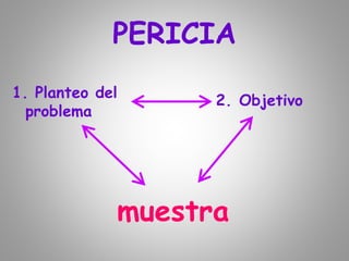 PERICIA
2. Objetivo
1. Planteo del
problema
muestra
 
