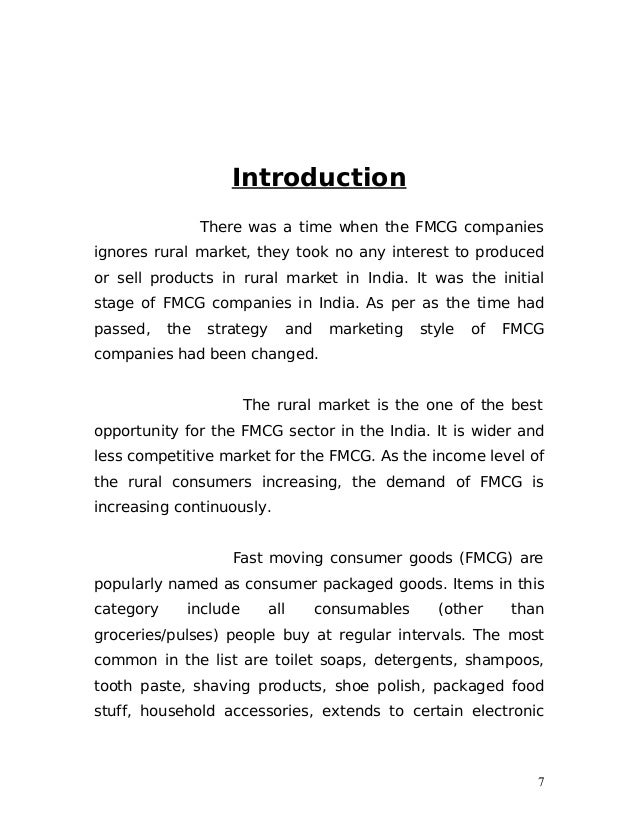 dissertation on fmcg sector dissertation on fmcg sector
