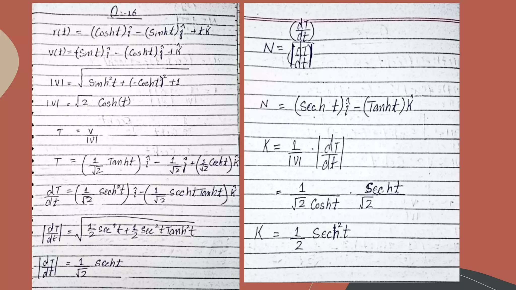 Curvature & Normal Vectors of a Curve