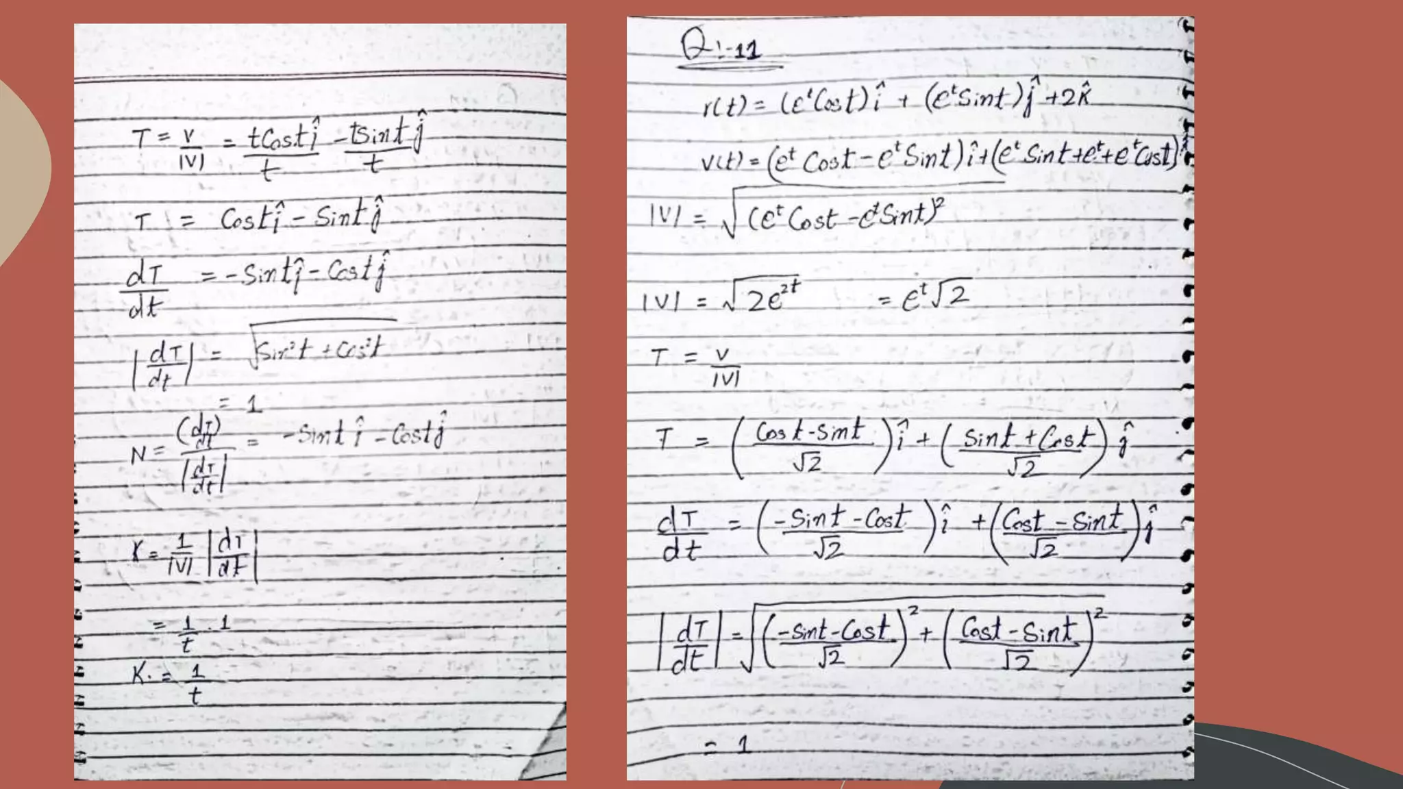 Curvature & Normal Vectors of a Curve