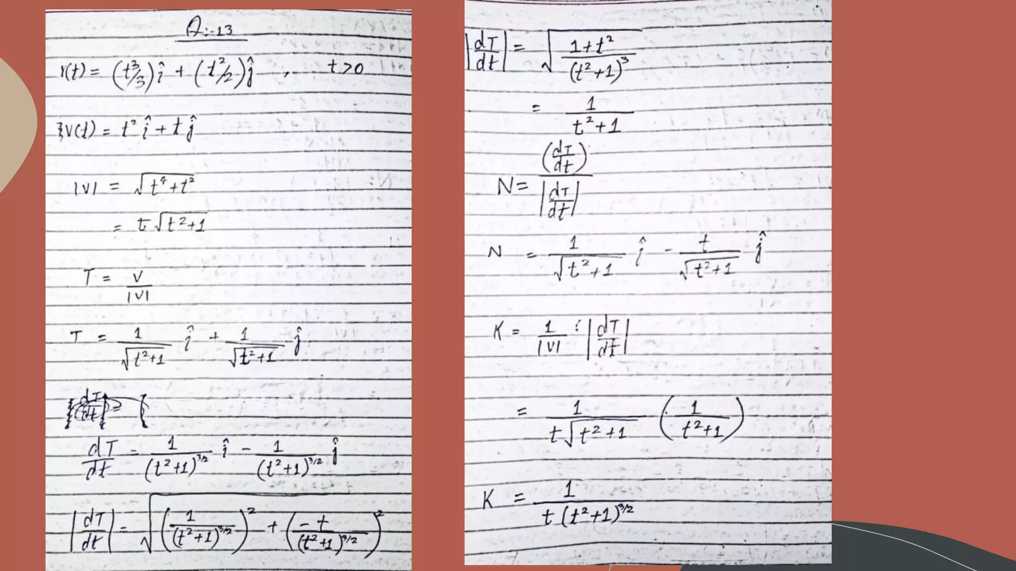 Curvature & Normal Vectors of a Curve