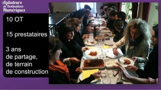 10 OT
15 prestataires
3 ans
de partage,
de terrain
de construction

 