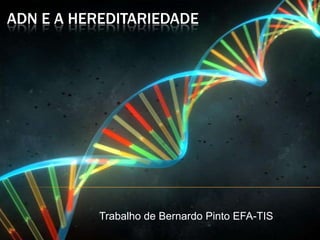ADN E A HEREDITARIEDADE
Trabalho de Bernardo Pinto EFA-TIS
 