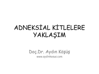 ADNEKSİAL KİTLELERE
YAKLAŞIM
Doç.Dr. Aydın Köşüş
www.aydinkosus.com
 