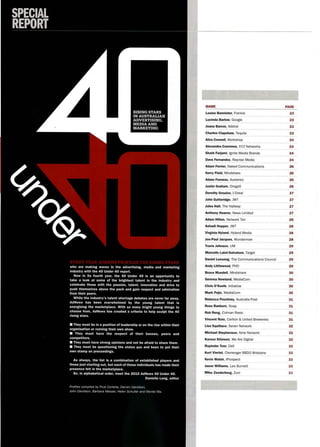 AdNews 40 Under 40 Report (extract)