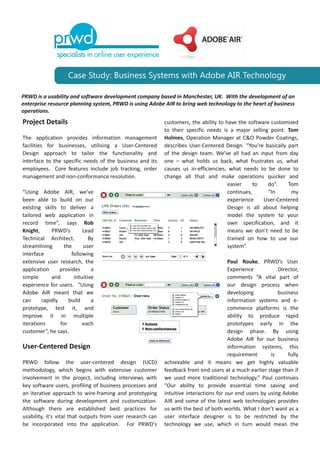 PRWD Case Study: Business Systems with Adobe AIR