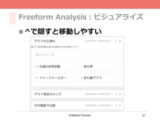 31
Freeform Analysis：ビジュアライズ
n ^で隠すと移動しやすい
 