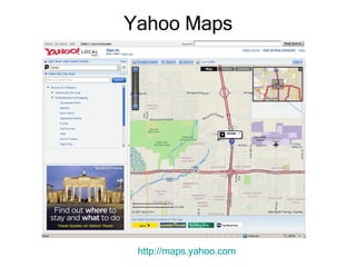 Yahoo Maps http://maps.yahoo.com   