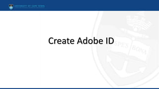 Create Adobe ID
 