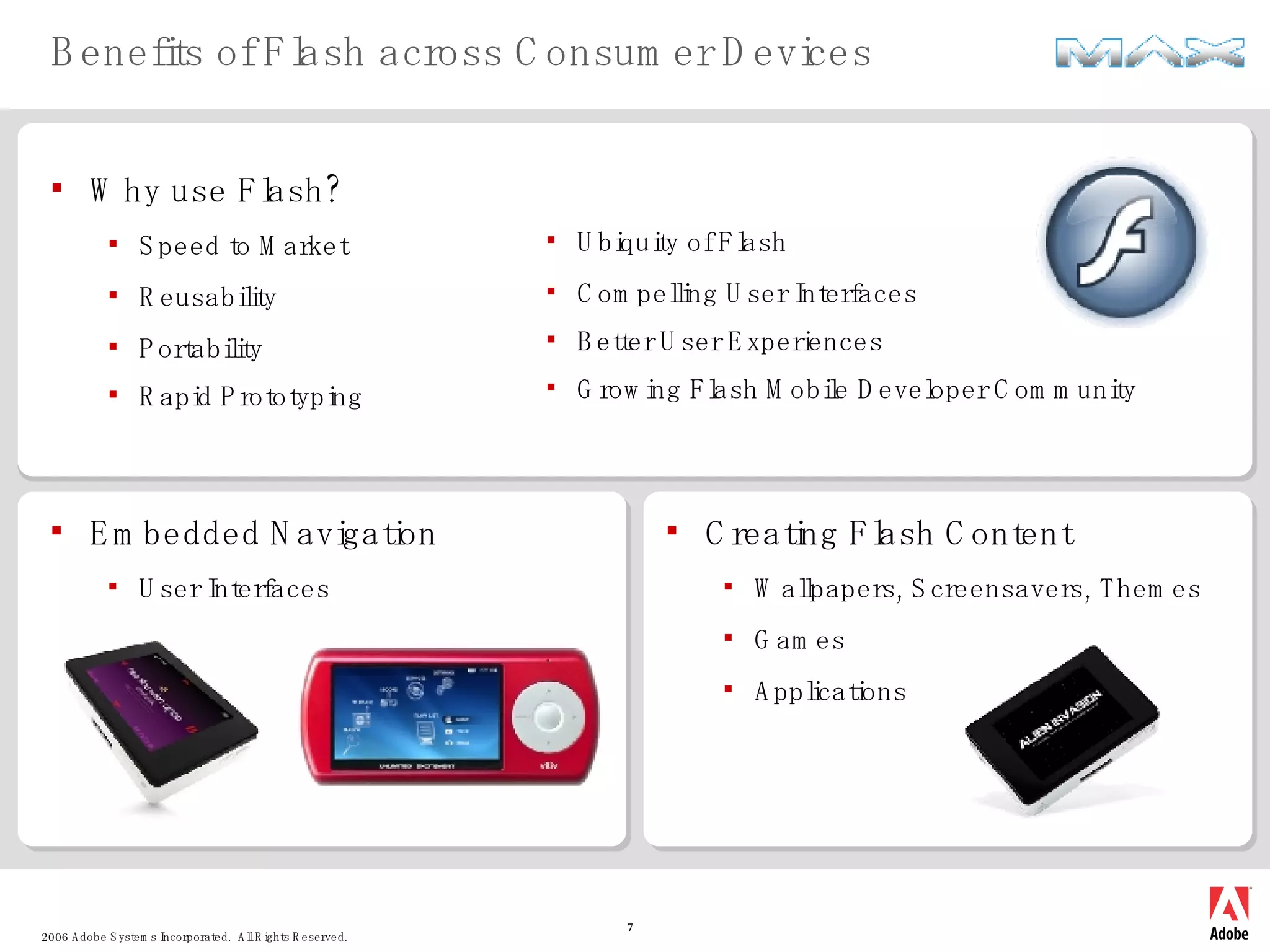 Adobe MAX 2006 - Creating Flash Content for Consumer Electronics | PPT