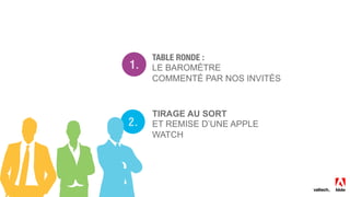 TABLE RONDE :
LE BAROMÈTRE
COMMENTÉ PAR NOS INVITÉS
TIRAGE AU SORT
ET REMISE D’UNE APPLE
WATCH
 