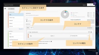 © 2017 Adobe Systems Incorporated. All Rights Reserved. Adobe Confidential. 21
セグメントの条件
コンテナの条件
コンテナ
セグメントに設定する条件
コンテナの種別
Analytics
 