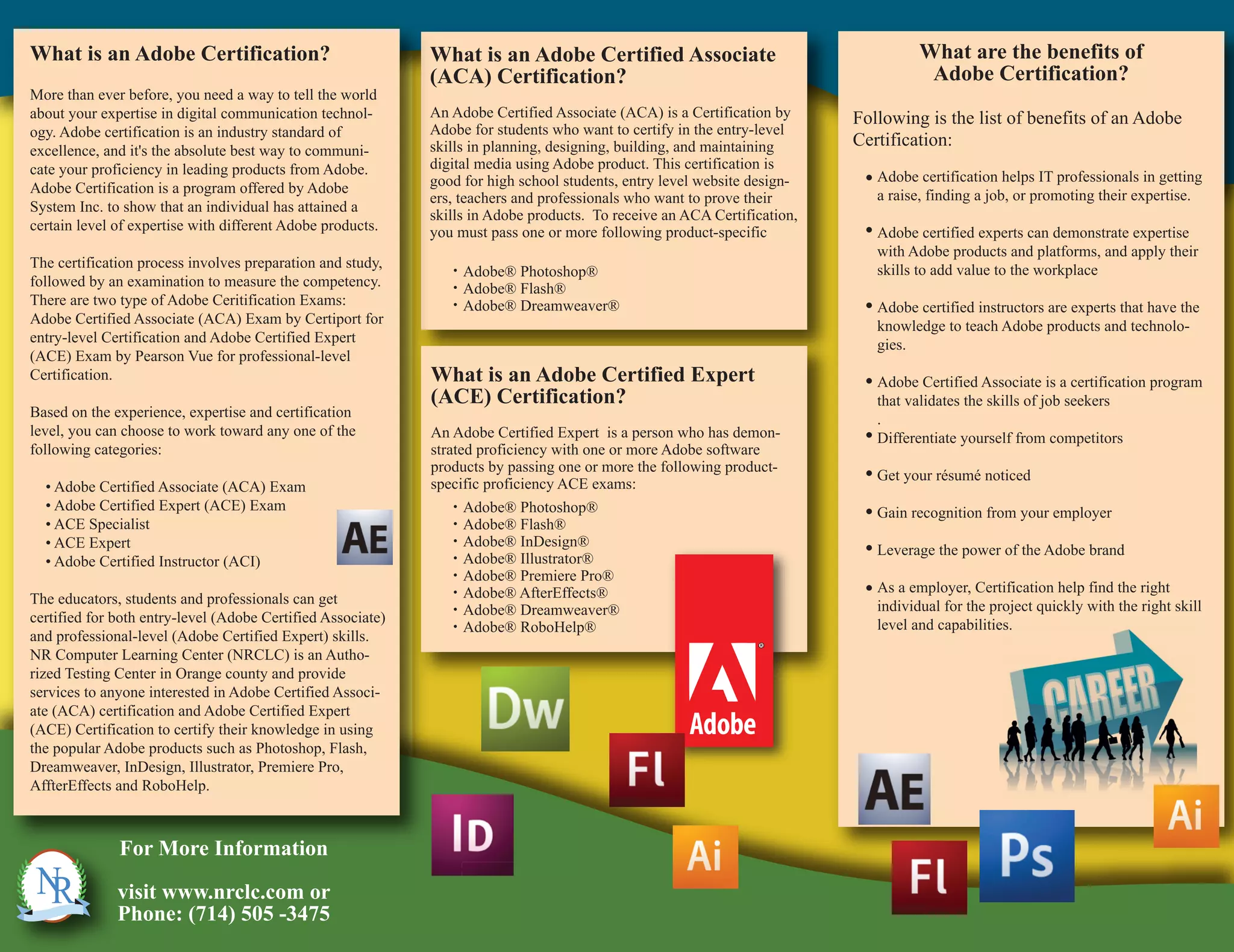 Aca Adobe Indesign Adobe Cetification Brochure (inside) | PDF