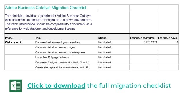 adobe business catalyst end of life migration plan