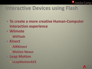Augmented Reality and Creative HCI on Flash Platform