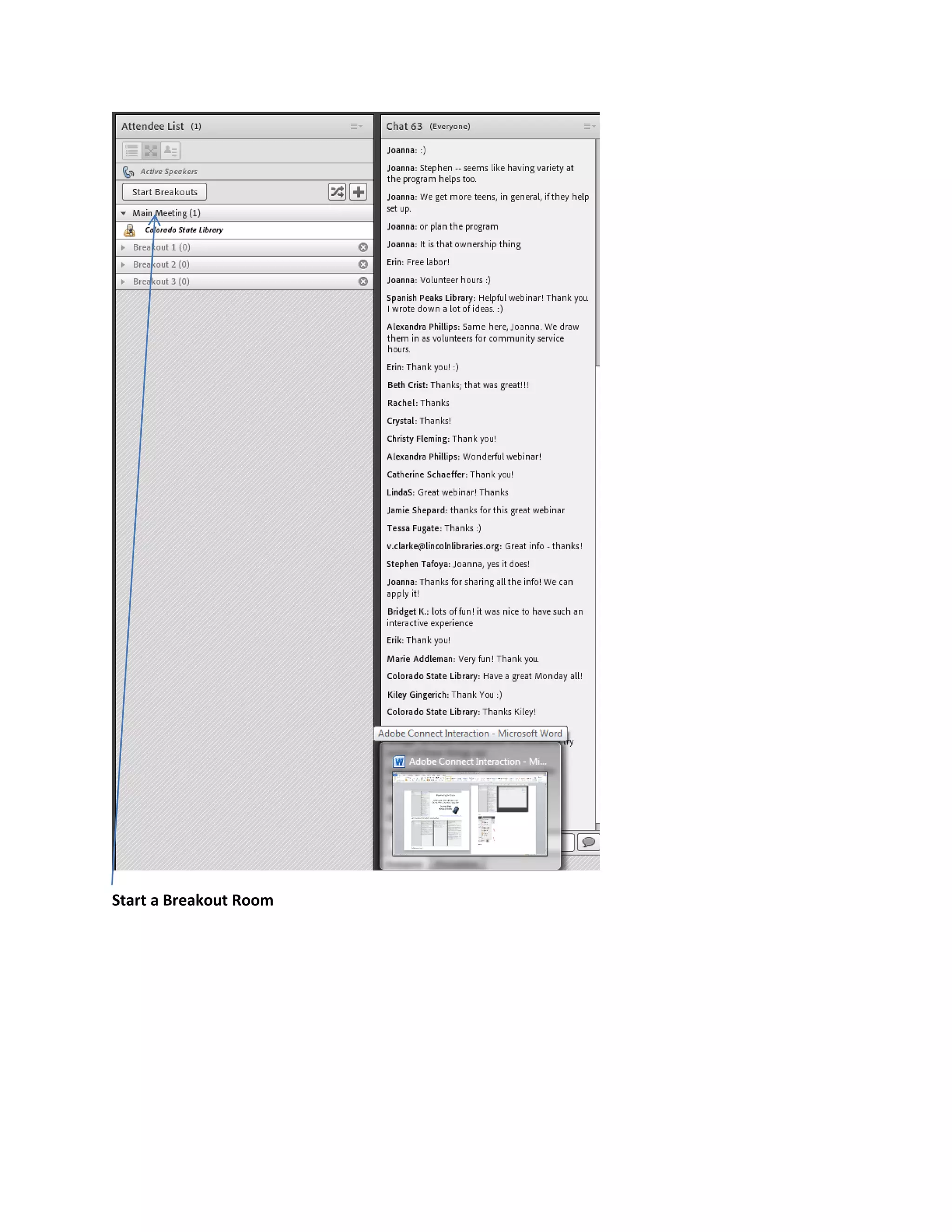 Start a Breakout Room
 