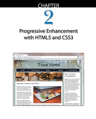 chapter


         2
Progressive Enhancement
  with HTML5 and CSS3
 