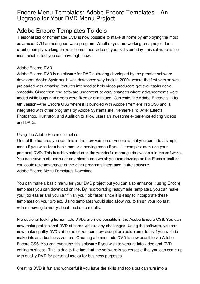 encore templates adobe encore 2 0 reviewed adobe encore dvd