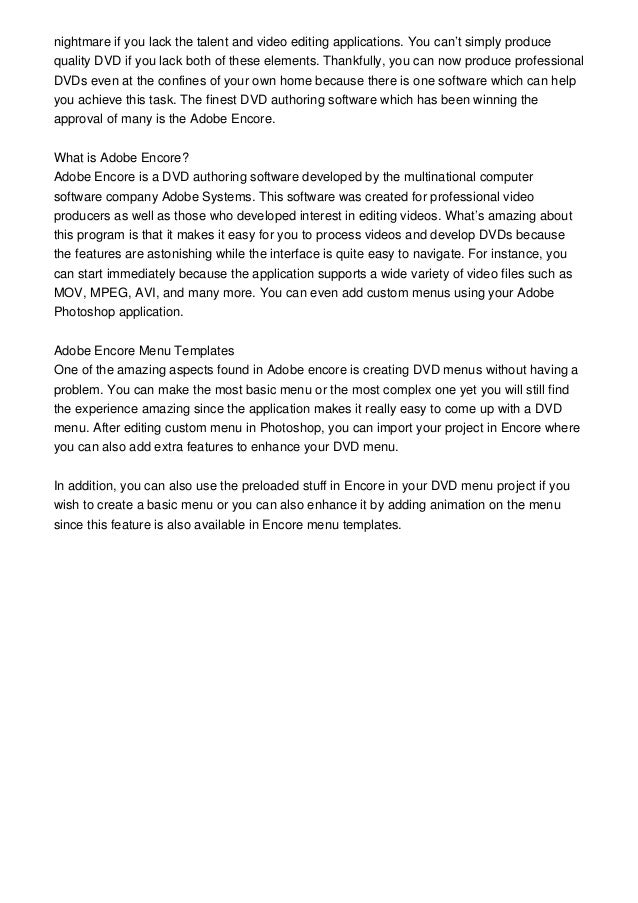 Adobe Encore Menu Templates