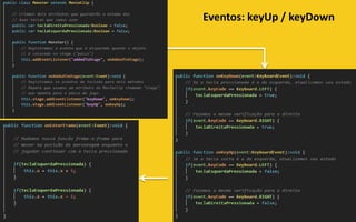 Eventos: keyUp / keyDown
 