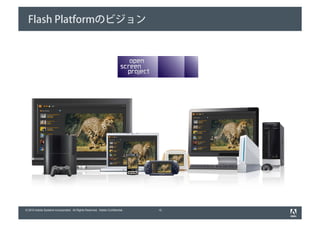 Flash Platformのビジョン




© 2010 Adobe Systems Incorporated. All Rights Reserved. Adobe Confidential.   15
 