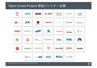 Open Screen Project 参加パートナー企業




© 2010 Adobe Systems Incorporated. All Rights Reserved. Adobe Confidential.   16
 