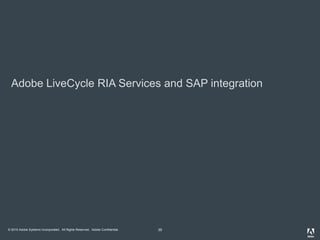 © 2010 Adobe Systems Incorporated. All Rights Reserved. Adobe Confidential.
Adobe LiveCycle RIA Services and SAP integration
35
 