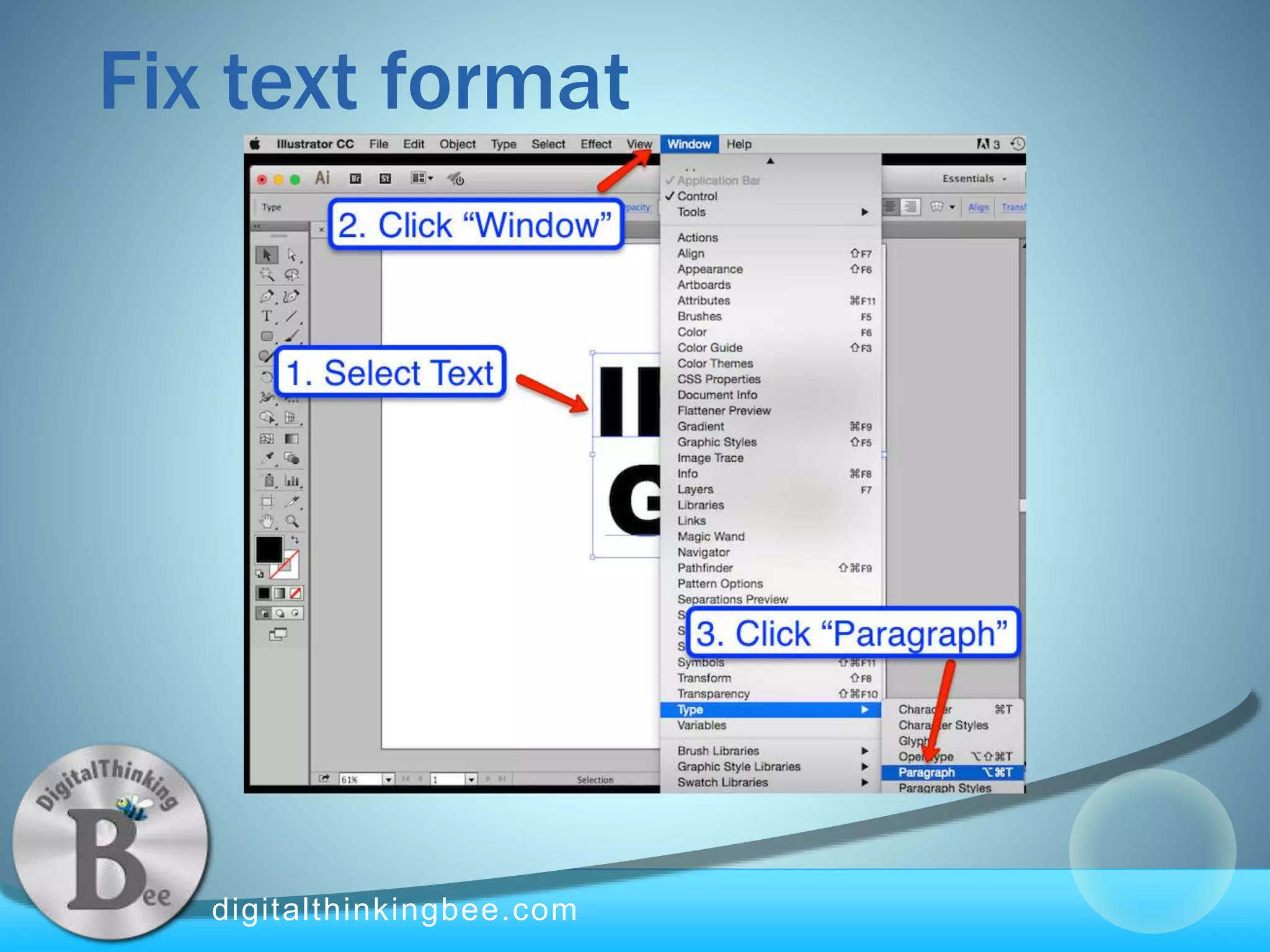 digitalthinkingbee.com
Fix text format
 