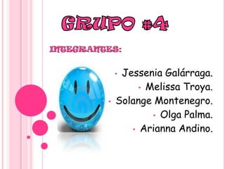 •Jessenia Galárraga.
         • Melissa Troya.
•   Solange Montenegro.
            • Olga Palma.
       • Arianna Andino.
 