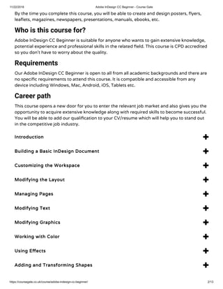 Adobe InDesign CC Beginner - Course Gate | PDF