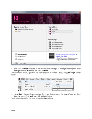 Adobe in design cs6 unit 4 creating books, table of contents, indexes ...