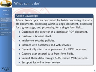 Leveraging Adobe JavaScript Virtual Machine | PPT