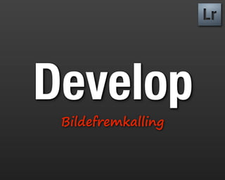 Develop
 Bildefremkalling
 