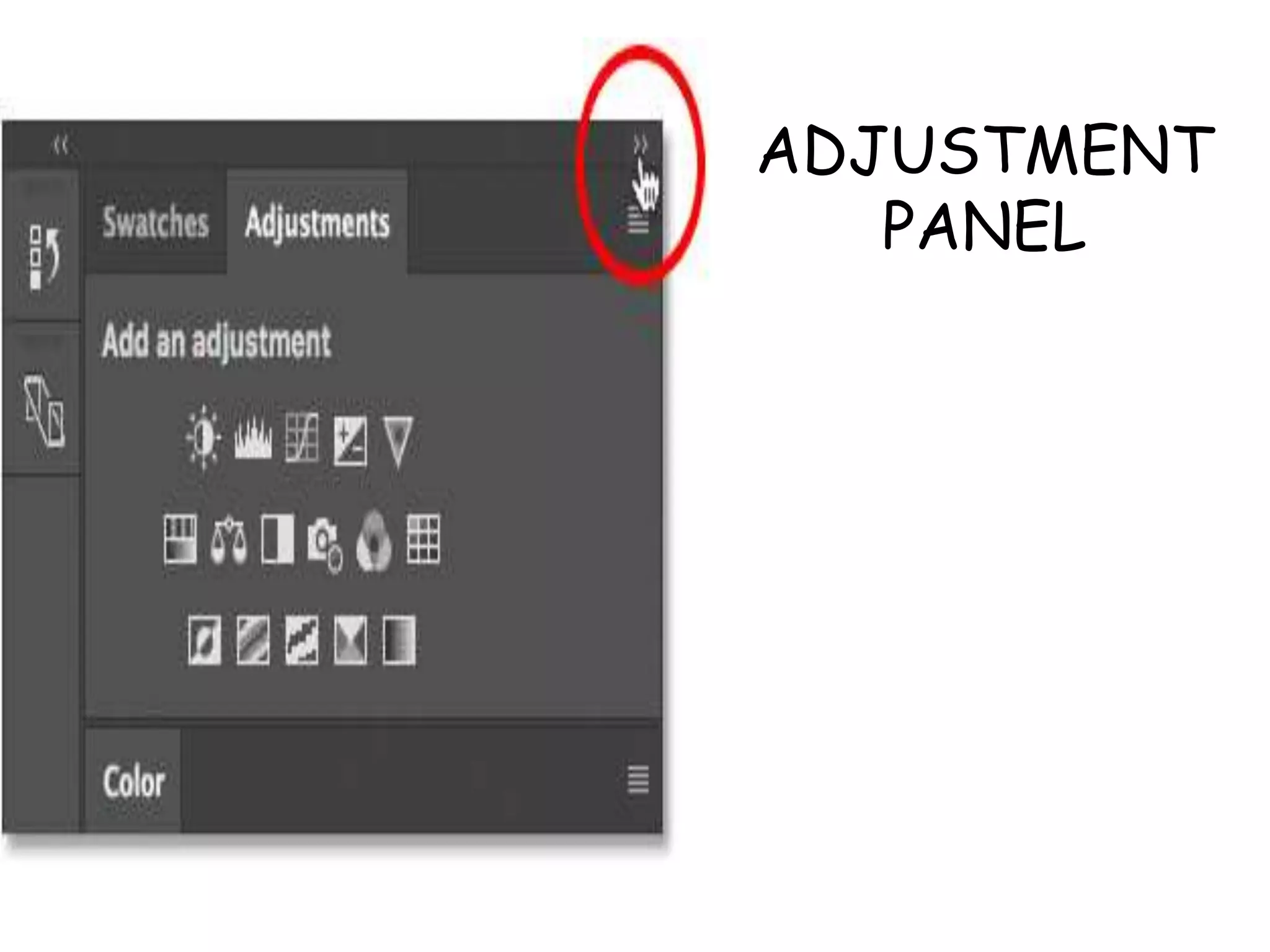 ADJUSTMENT
PANEL
 