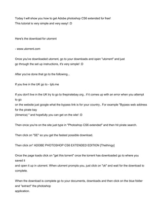 Adobe Photoshop How To Download | PDF