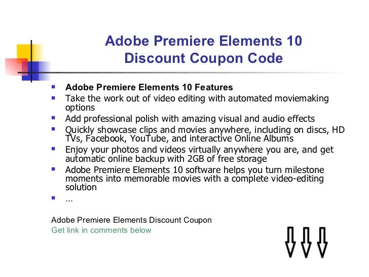 Adobe premiere elements 10 discount coupon code