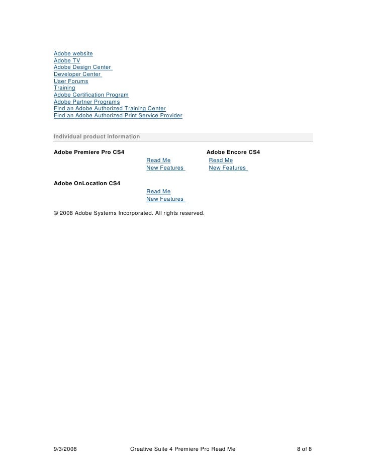Adobe Premiere Pro Cs4 Read Me