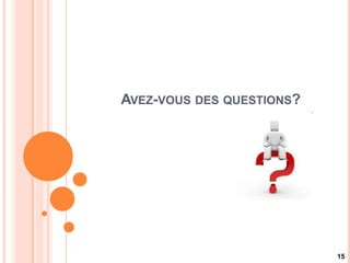 AVEZ-VOUS DES QUESTIONS?




                           15
 