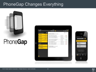 © 2013 Adobe Systems Incorporated. All Rights Reserved. Adobe Confidential.
PhoneGap Changes Everything
51
 