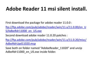 Silent install Adobe Reader DC | PPTX