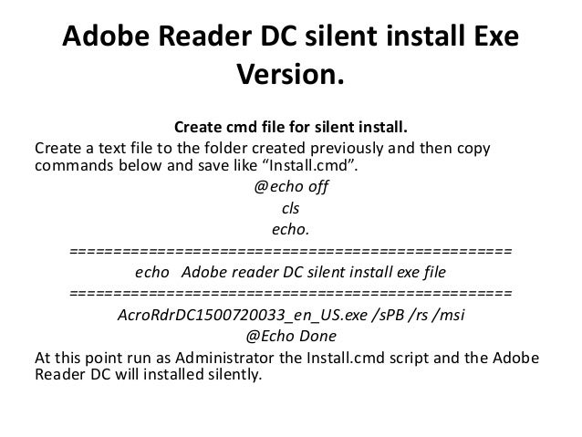 Adobe Acrobat Silent Install